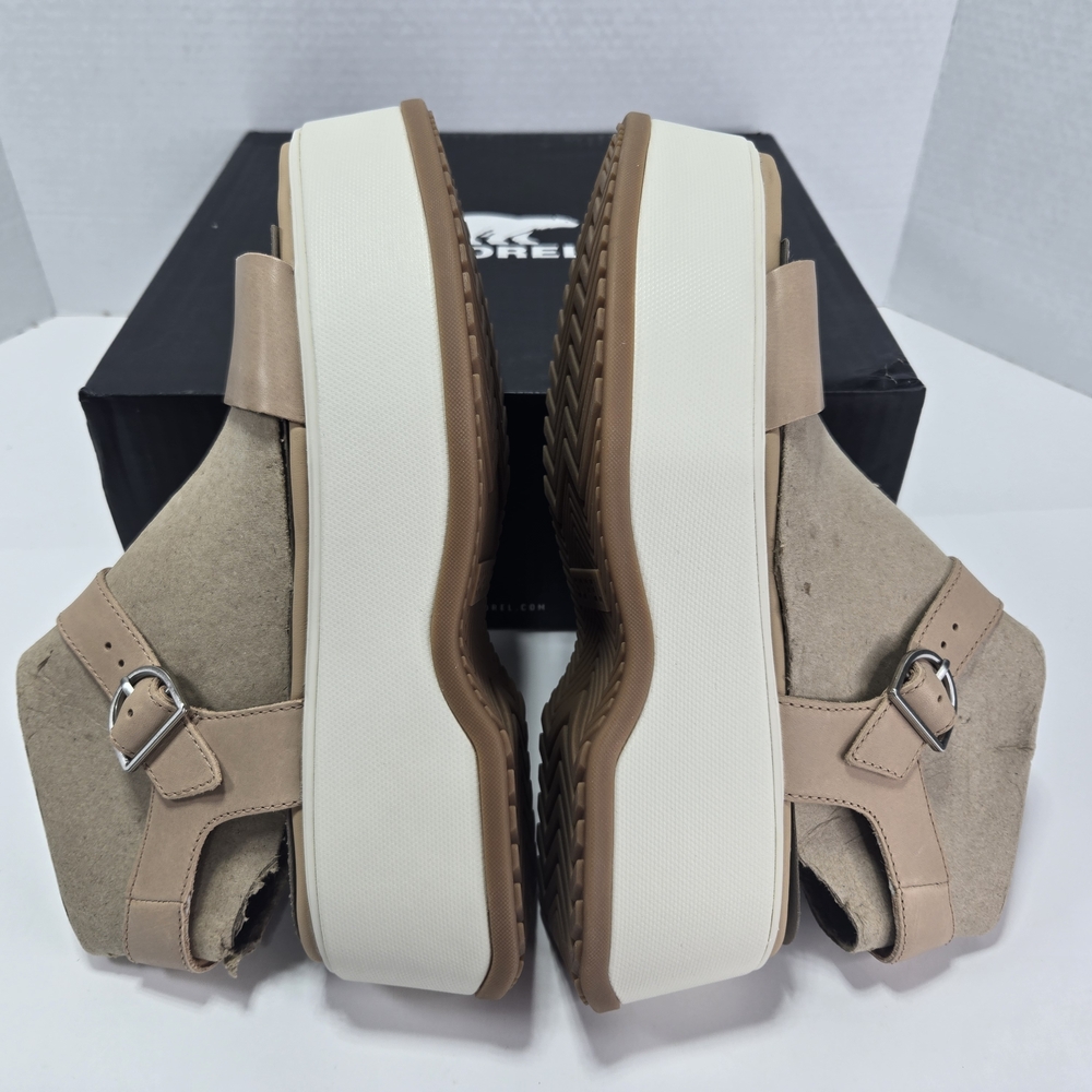 Sorel Dayspring Ankle Strap Platform Tan Sandal with Buckle Strap Women's Size 9 - Picture 4 of 10